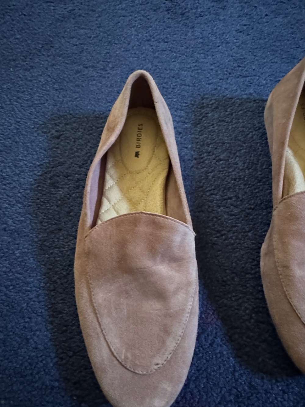 Birdies Suede Slip-On Loafers in Light Brown